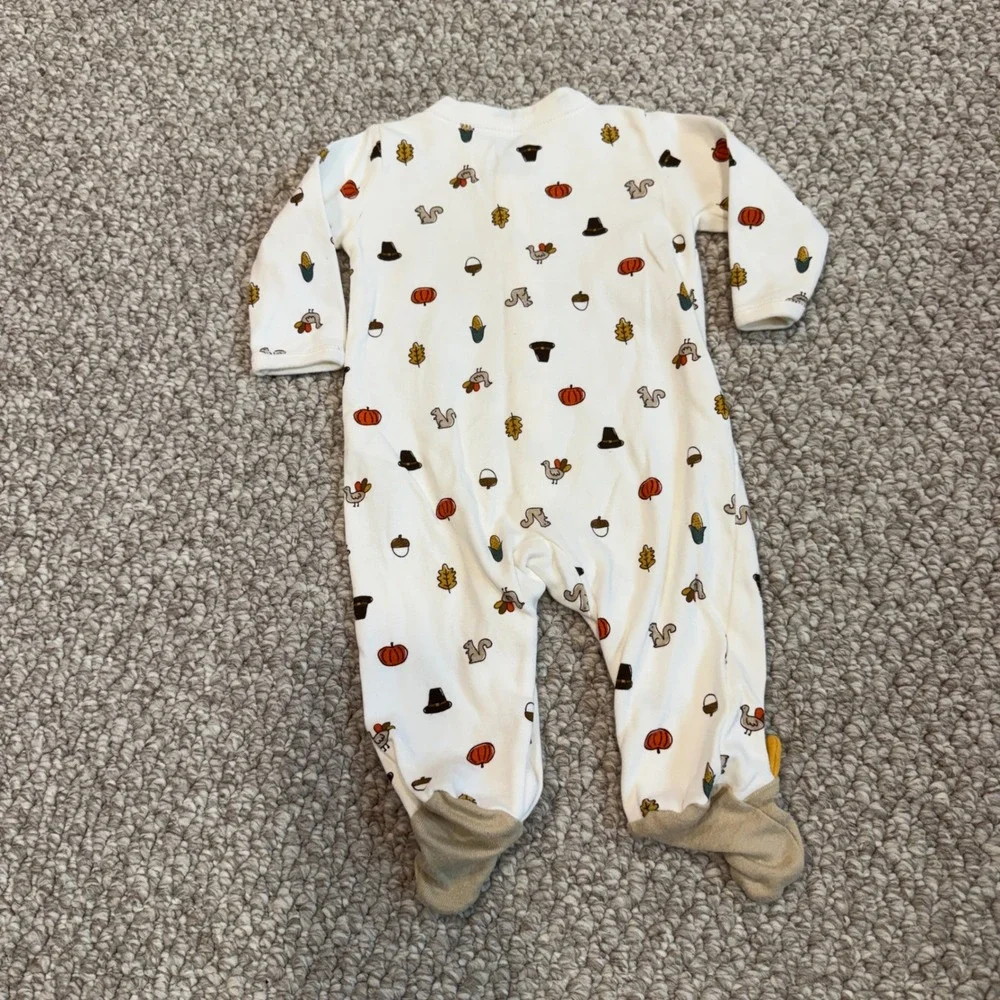 Carters Baby Size 3 Months Thanksgiving Turkey Footed Sleeper Pajamas